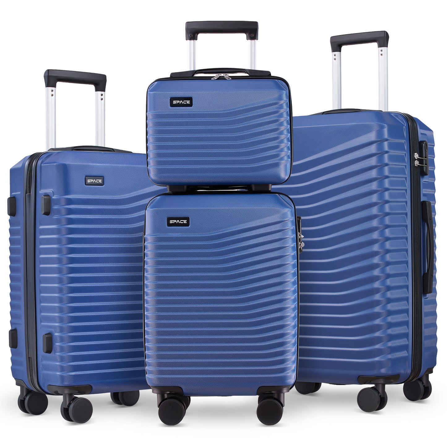Gowill 4 Piece Hardside Luggage Set 27/23/19/12 inch Hardshell Lightweight Spinner Wheels Carry-on and Checked Suitcase.