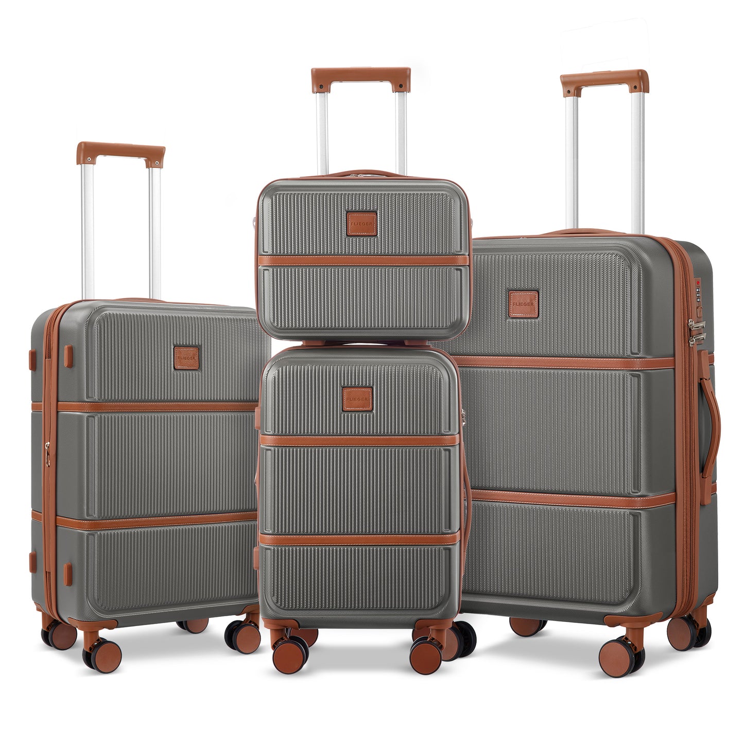 Gowill 4 Piece Hardside Luggage Set 27/23/19/12 inch Hardshell Lightweight Spinner Wheels Carry-on and Checked Suitcase.