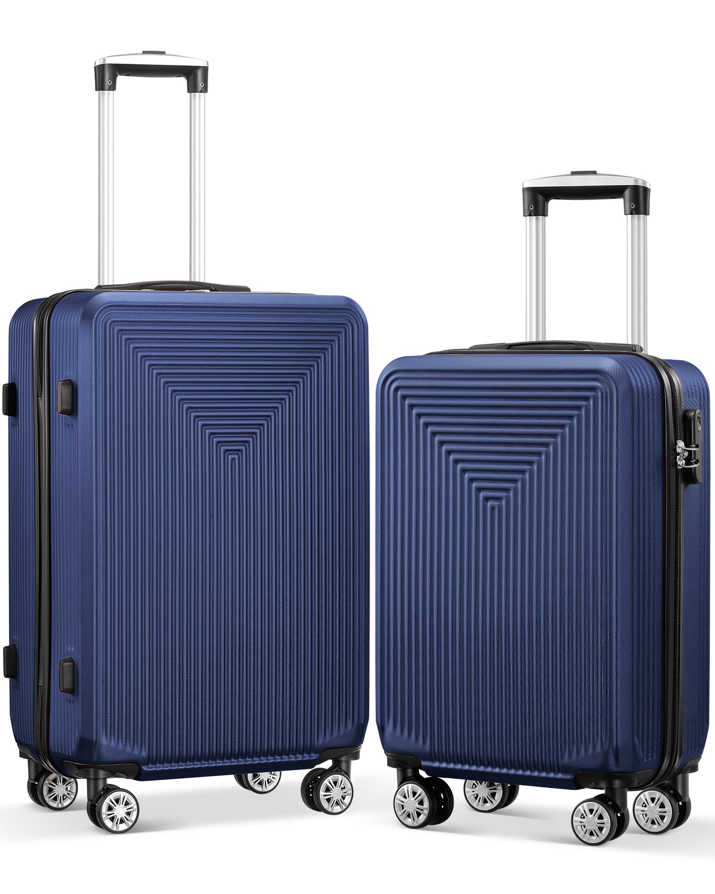 Luggage 2 Piece Sets Hardside Suitcase Set with Double Spinner Wheels, purple