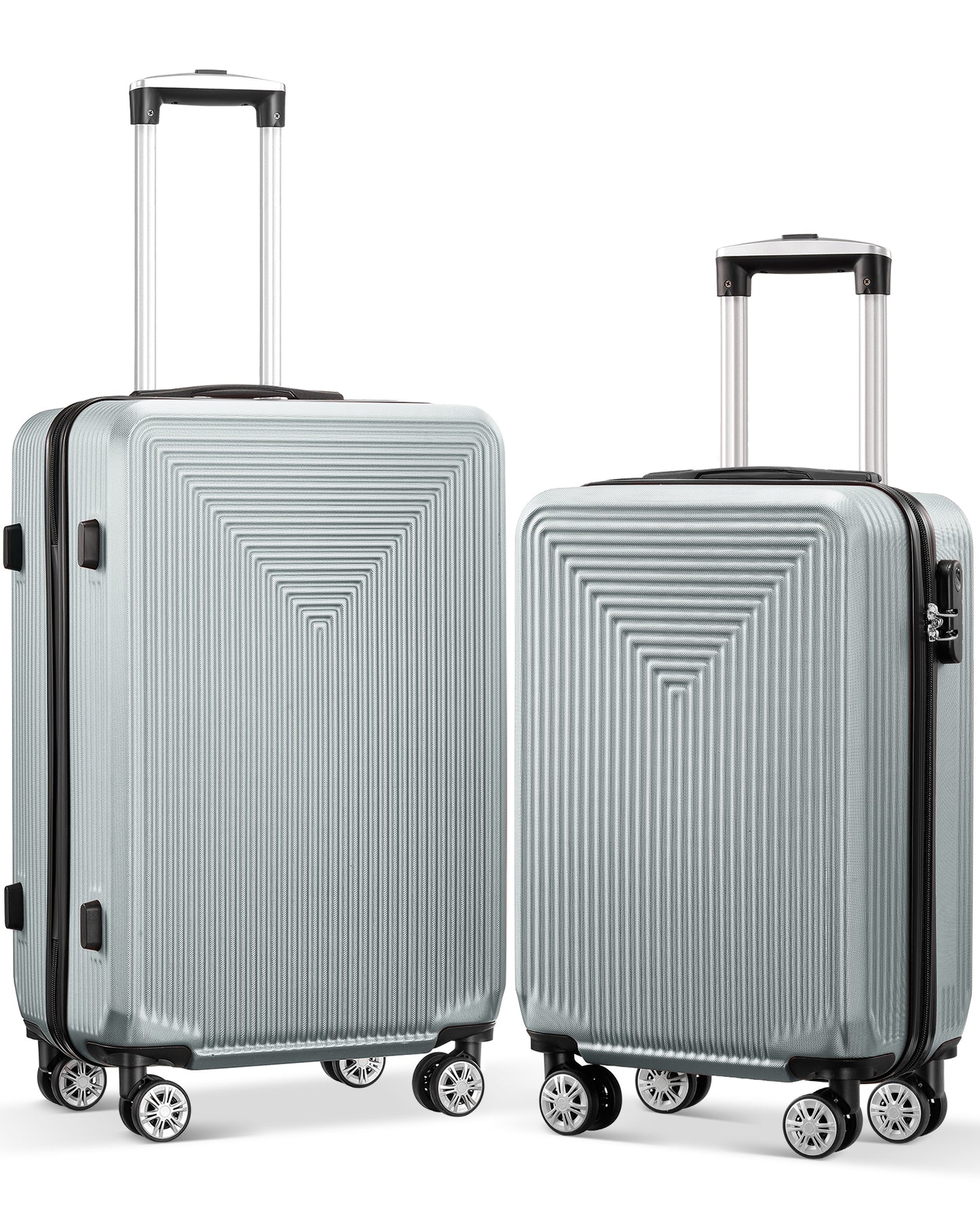 Luggage 2 Piece Sets Hardside Suitcase Set with Double Spinner Wheels, purple