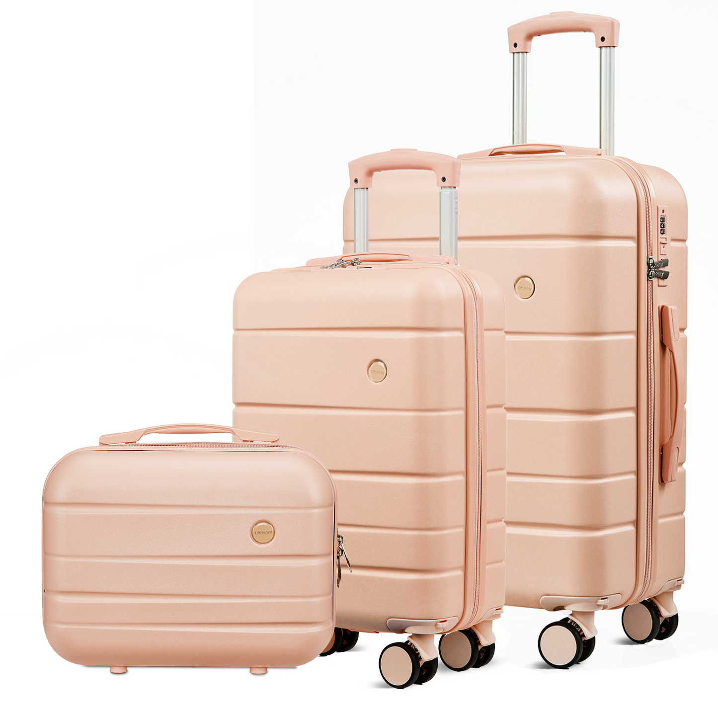 Gowill 3 Piece Suitcase Set 14/18/20 inch Hardside Suitcase with Spinner Wheels Detachable Lightweight Carry on Luggage