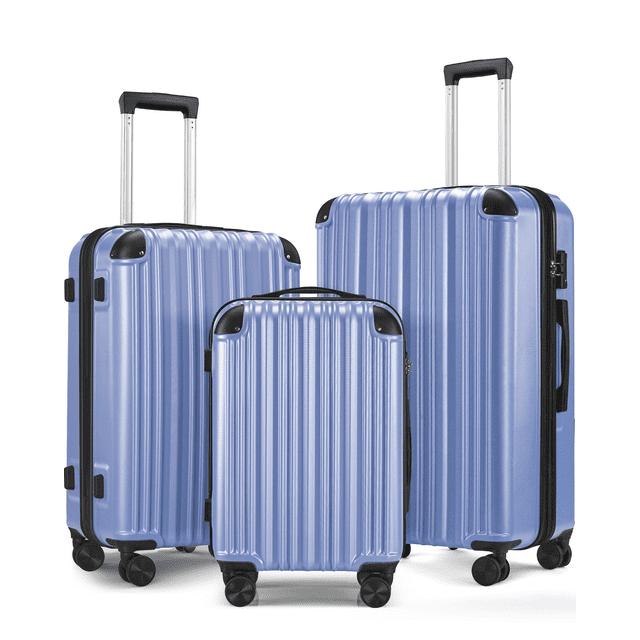 3-Piece Expandable Luggage Sets, ABS Spinner Suitcase Set with TSA Lock