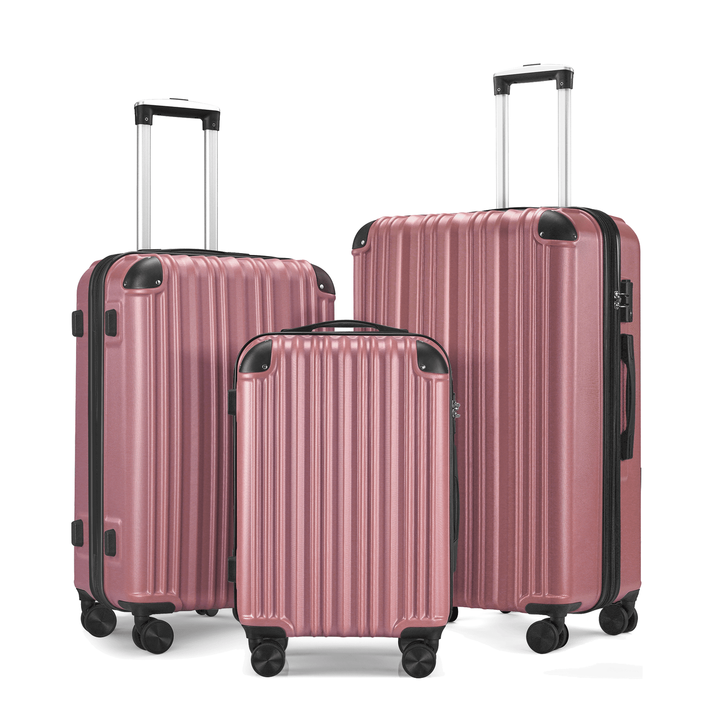 3-Piece Expandable Luggage Sets, ABS Spinner Suitcase Set with TSA Lock