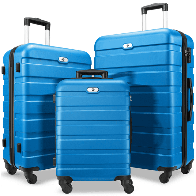 3 Piece Luggage Sets Hard Shell Suitcase Set with Spinner Wheels for Travel Trips Business 20" 24" 28"