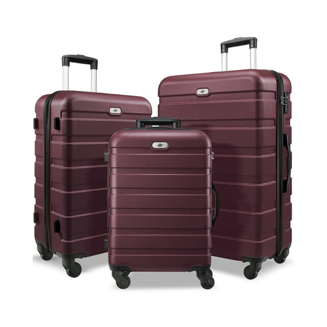 3 Piece Luggage Sets Hard Shell Suitcase Set with Spinner Wheels for Travel Trips Business 20" 24" 28"