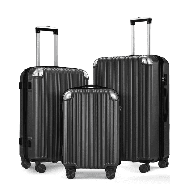 3-Piece Expandable Luggage Sets, ABS Spinner Suitcase Set with TSA Lock