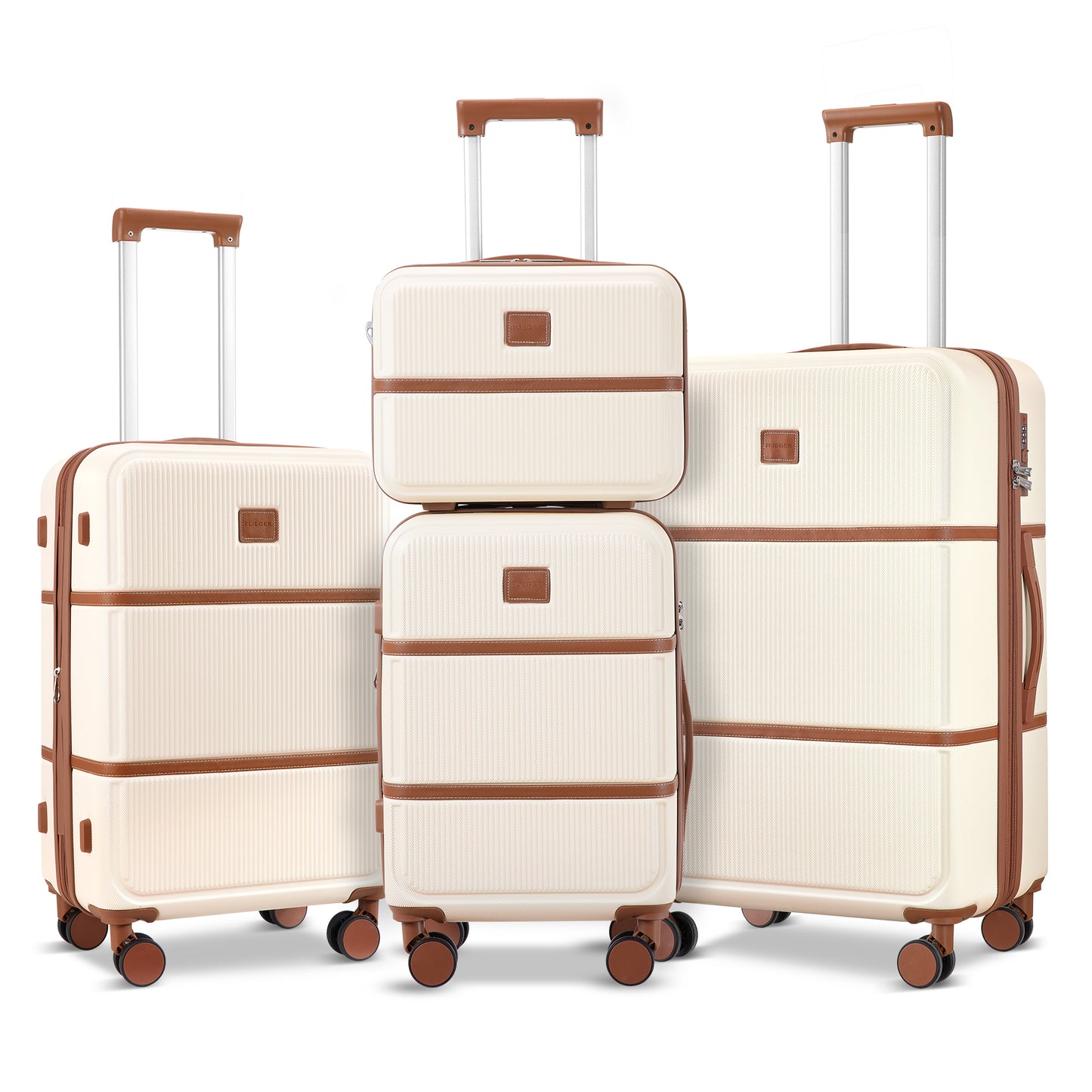 Gowill 4 Piece Hardside Luggage Set 27/23/19/12 inch Hardshell Lightweight Spinner Wheels Carry-on and Checked Suitcase.