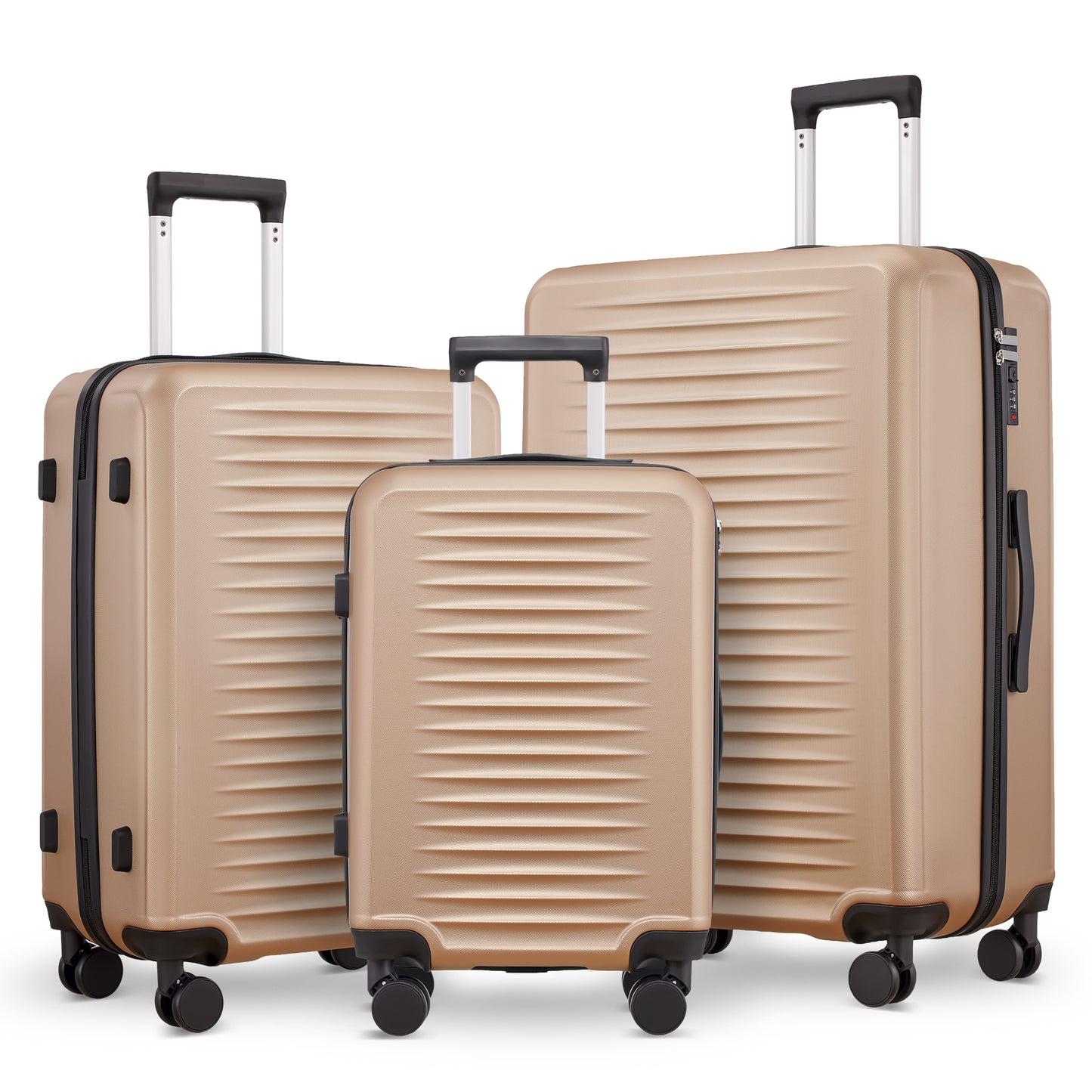 Gowill 3 Piece Luggage Set 28/24/20 inch Hardshell Lightweight Carry-on and Checked Suitcase with Spinner Wheels.