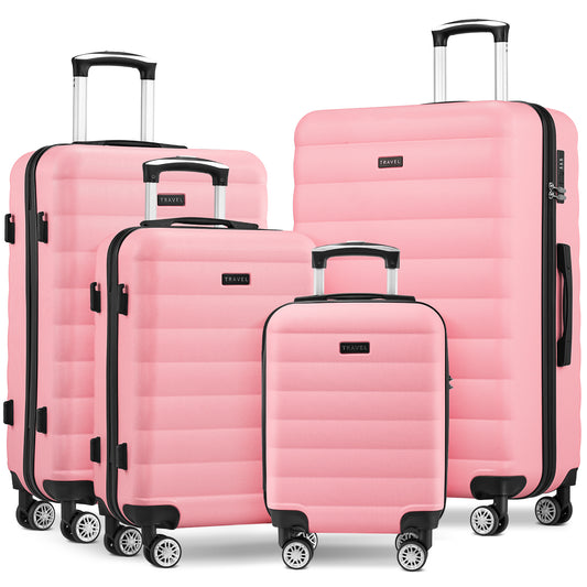 Luggage Sets of 4, Lightweight 16/20/24/28 inch Luggage, Double Spinner Wheels, Hard Sided ABS, Secure Lock