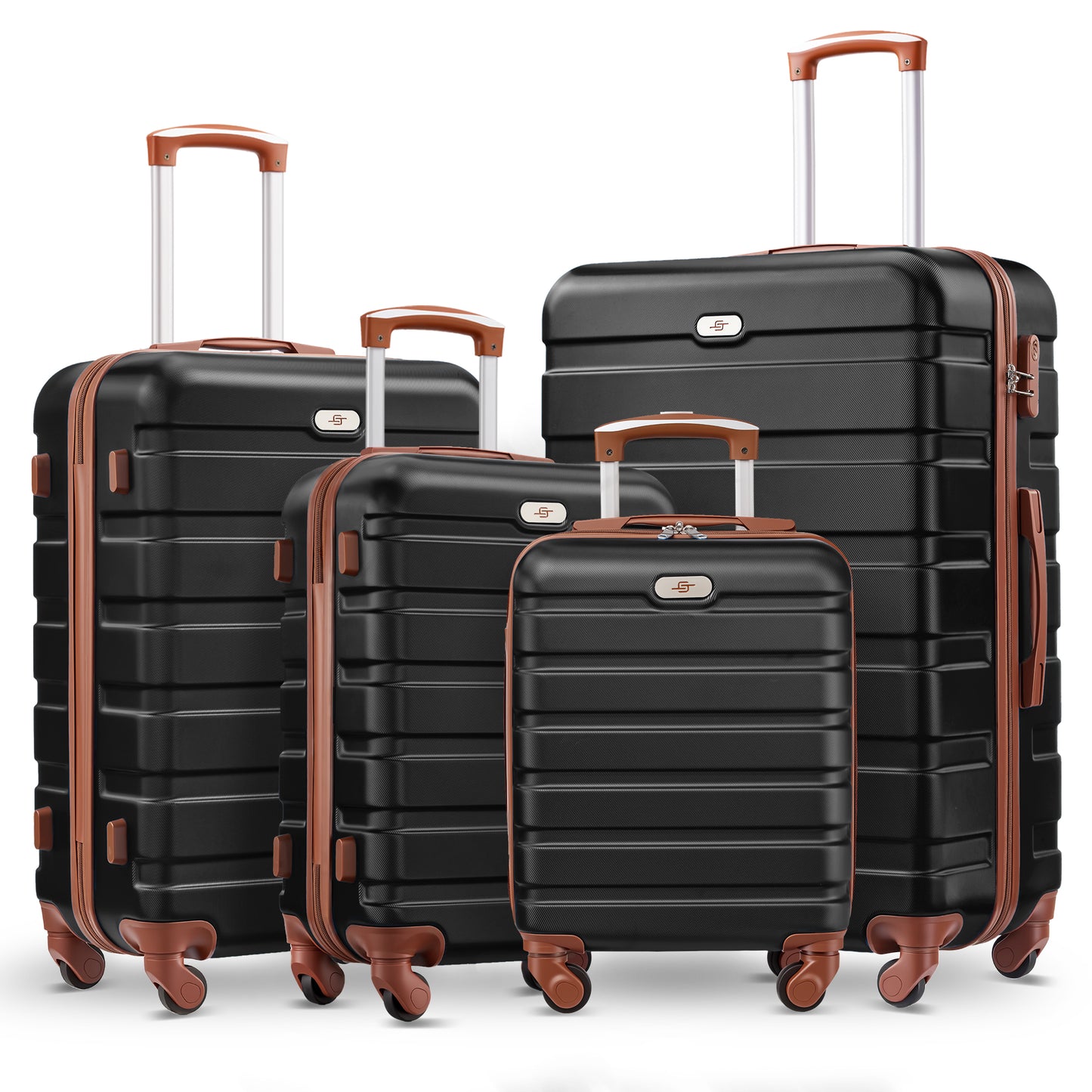 4 Piece Luggage Set 16/20/24/28 inch Hardside Lightweight Suitcase with Spinner Wheels
