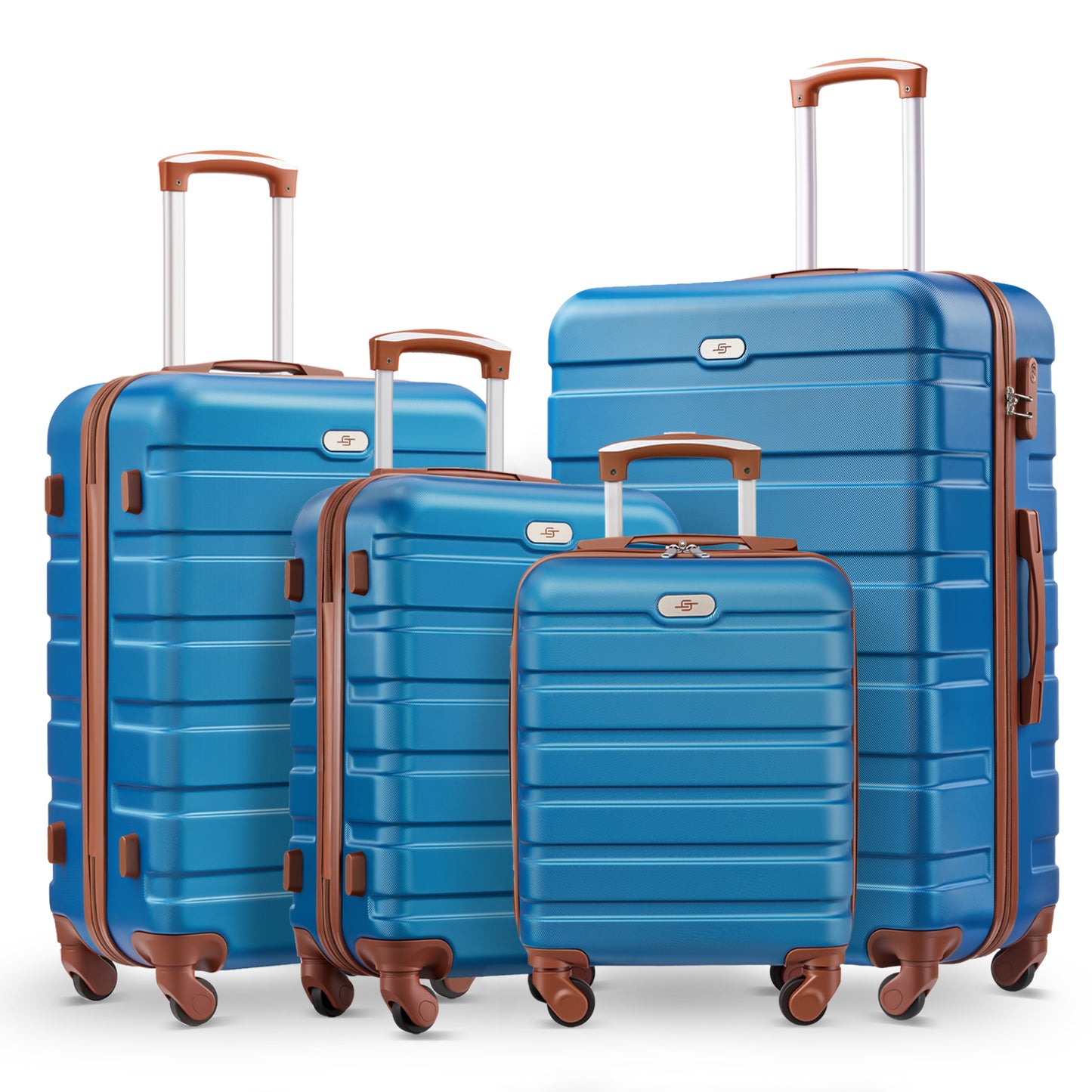 4 Piece Luggage Set 16/20/24/28 inch Hardside Lightweight Suitcase with Spinner Wheels
