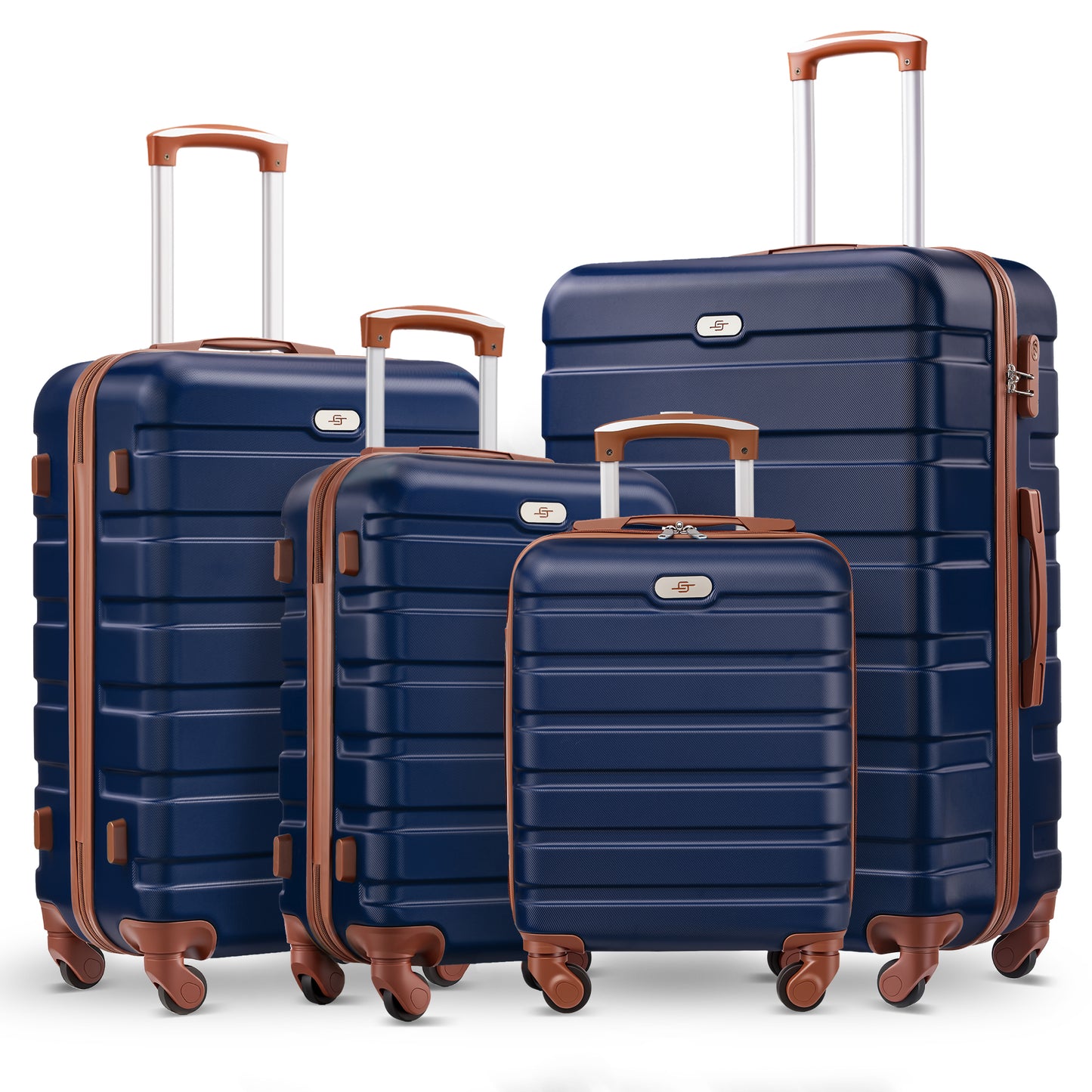 4 Piece Luggage Set 16/20/24/28 inch Hardside Lightweight Suitcase with Spinner Wheels