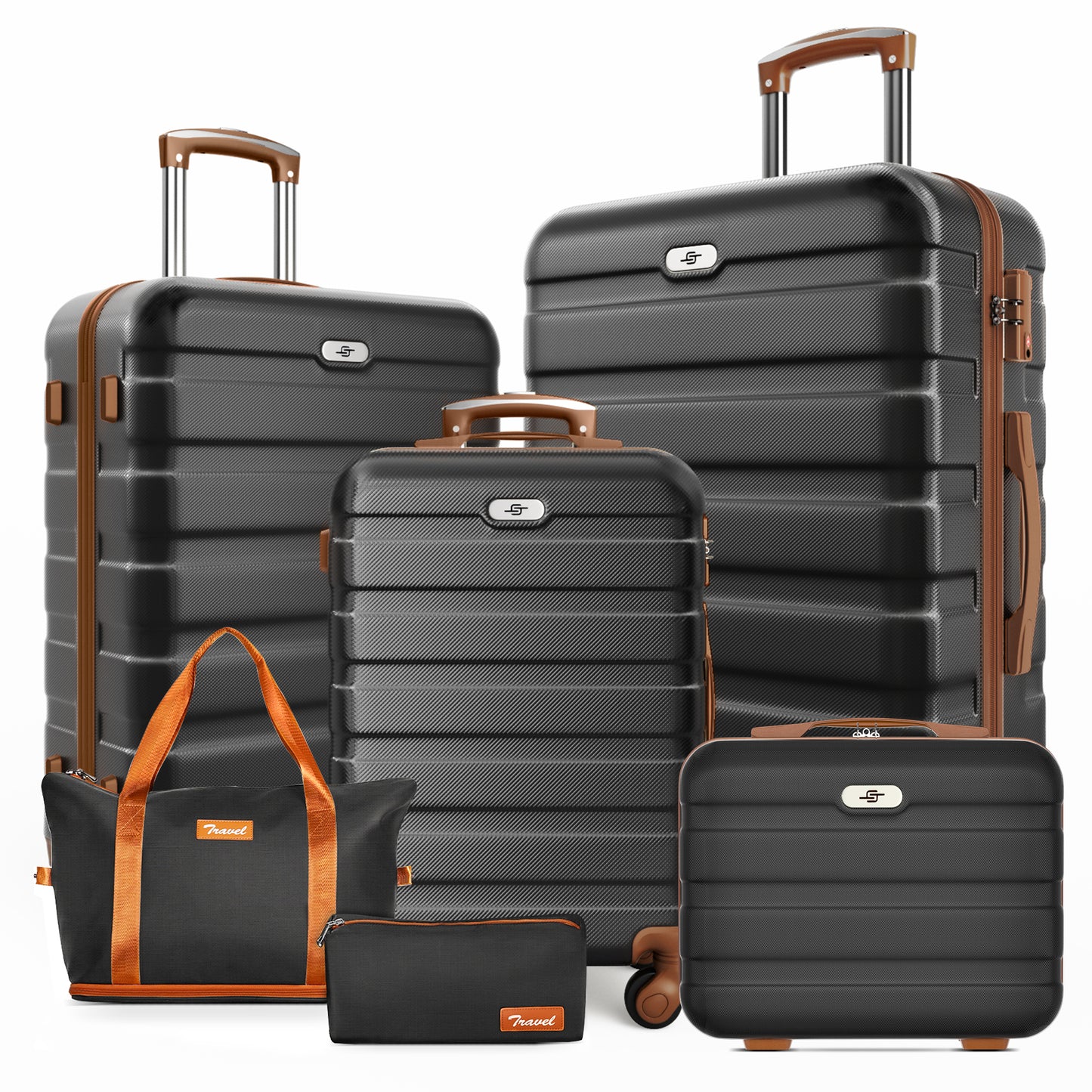 Luggage Sets 6 Piece Suitcases with Wheels, Suitcase Set ABS Hard Case Luggage with Spinner Wheels TSA Lock