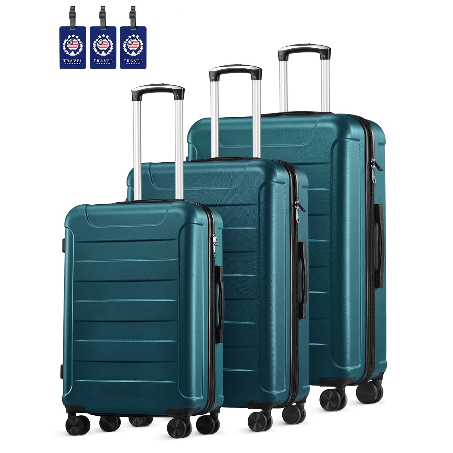 Luggage 3 Piece Set Hard Suitcase Set TSA Lock Spinner Double Wheels