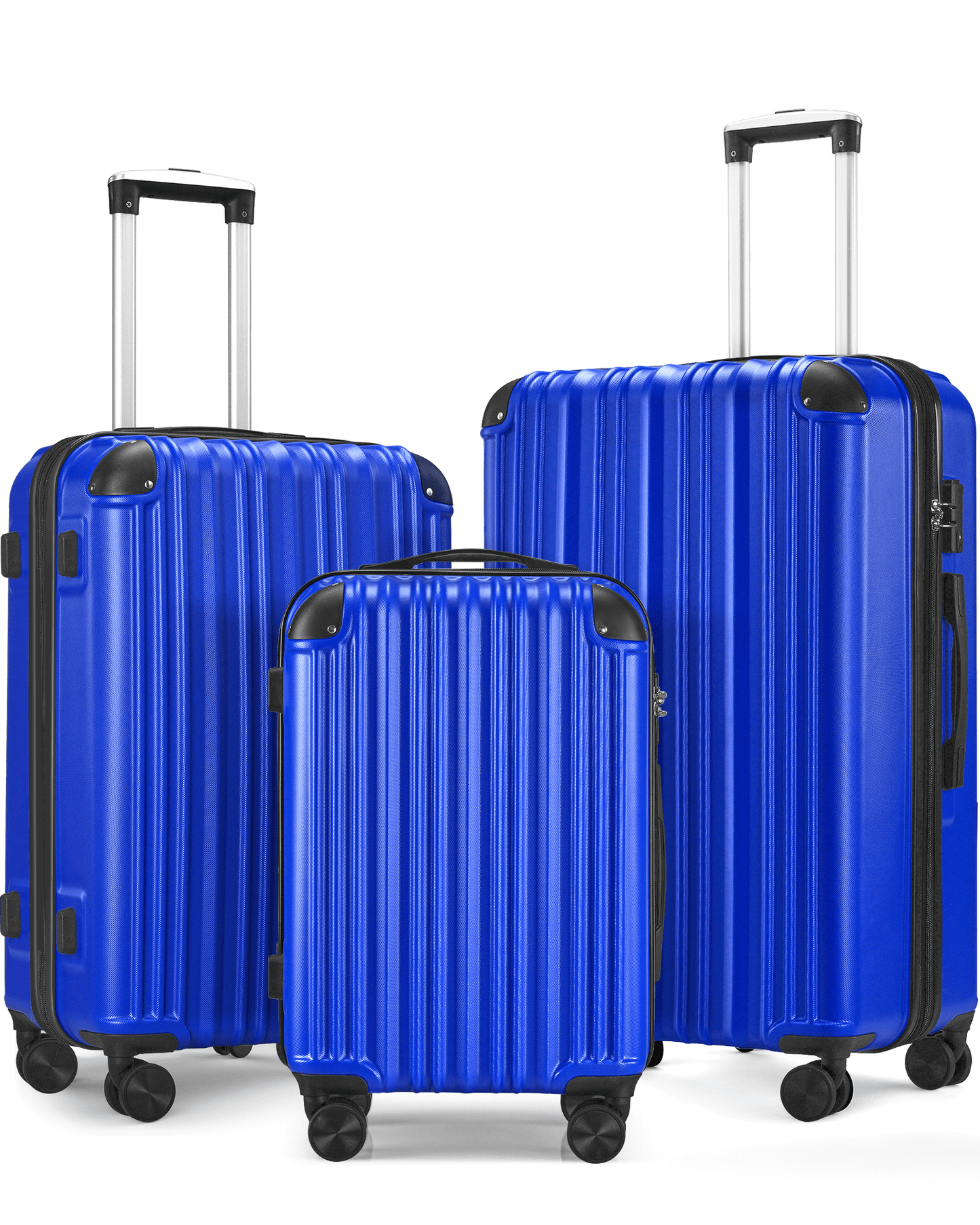 3-Piece Expandable Luggage Sets, ABS Spinner Suitcase Set with TSA Lock