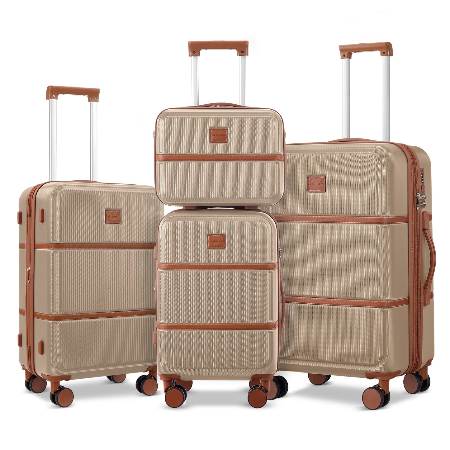 Gowill 4 Piece Hardside Luggage Set 27/23/19/12 inch Hardshell Lightweight Spinner Wheels Carry-on and Checked Suitcase.