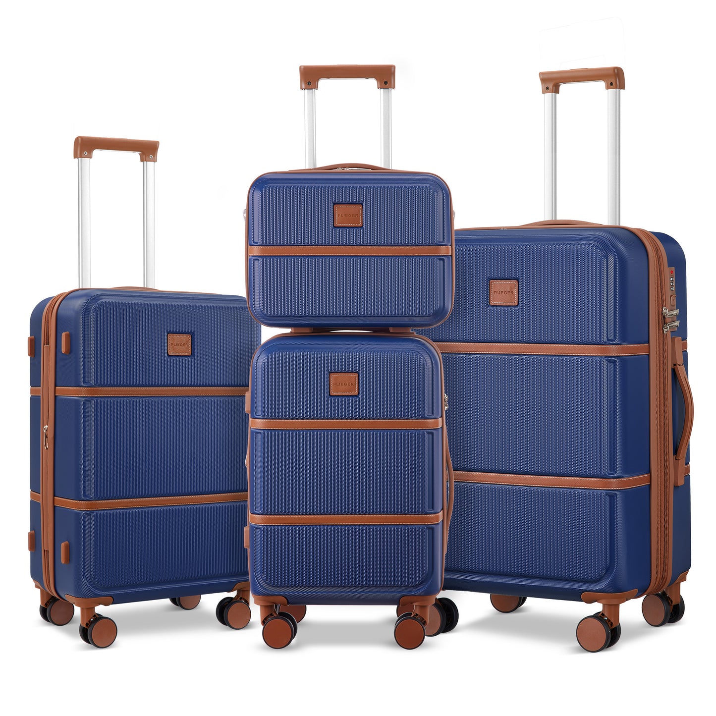 Gowill 4 Piece Hardside Luggage Set 27/23/19/12 inch Hardshell Lightweight Spinner Wheels Carry-on and Checked Suitcase.